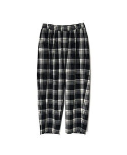 INMDS26745 HANDWOVEN HEAVY COTTON UNIQUE GINGHAM CHK 2TUCK TAPERED EASY PANTS WITH LINING