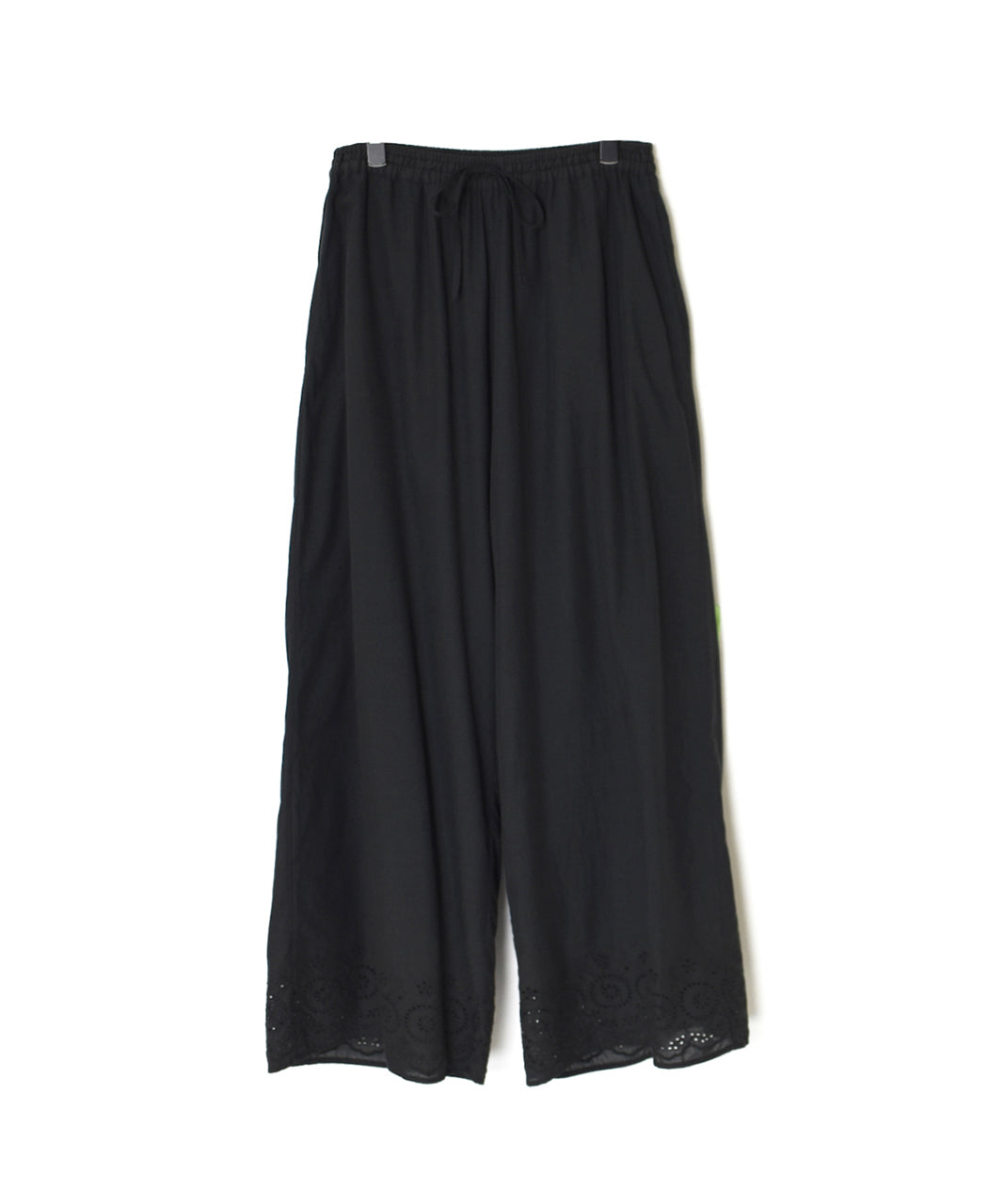 INSL26345 80s VOILE PLAIN WITH CUT WORK LACE EASY PANTS
