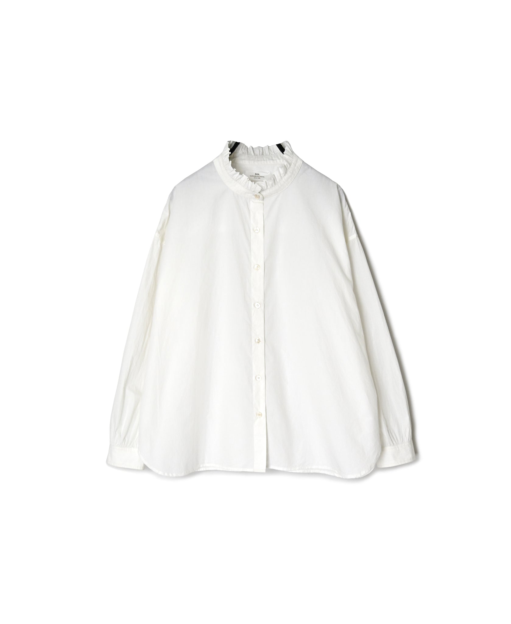 INSL26731 60s POPLIN PLAIN FRILL COLLAR SHIRTS