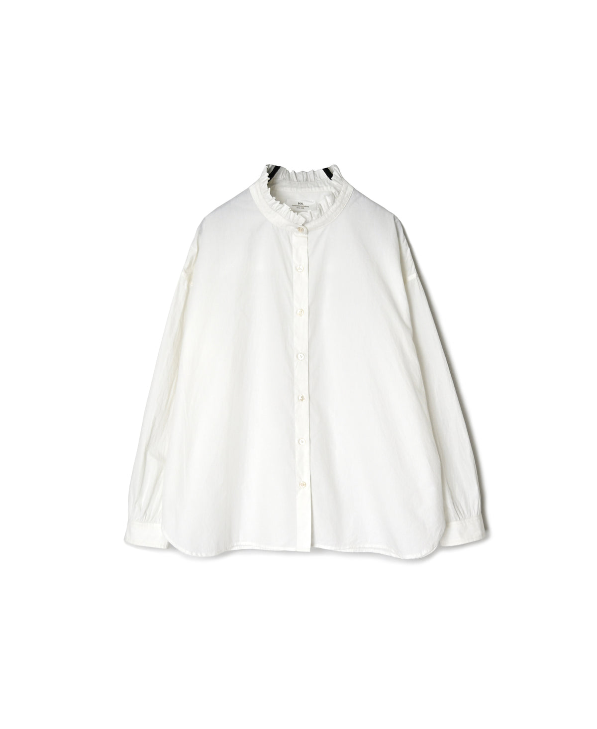 INSL26731 60s POPLIN PLAIN FRILL COLLAR SHIRTS
