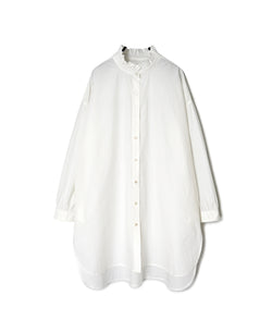 INSL26732 60s POPLIN PLAIN FRILL COLLAR LONG SHIRTS
