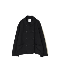 ISNAM2601D LINEN/COTTON PLAIN OVERDYE ROUND COLLAR DOUBLE JACKET
