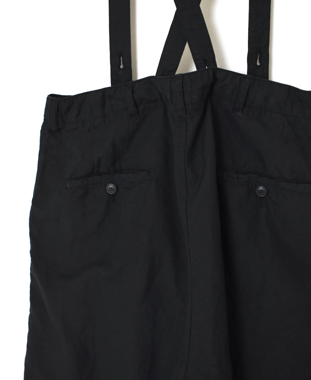 ISNAM2604D LINEN/COTTON PLAIN OVERDYE ADJUSTER TACK PANTS WITH SUSPENDERS