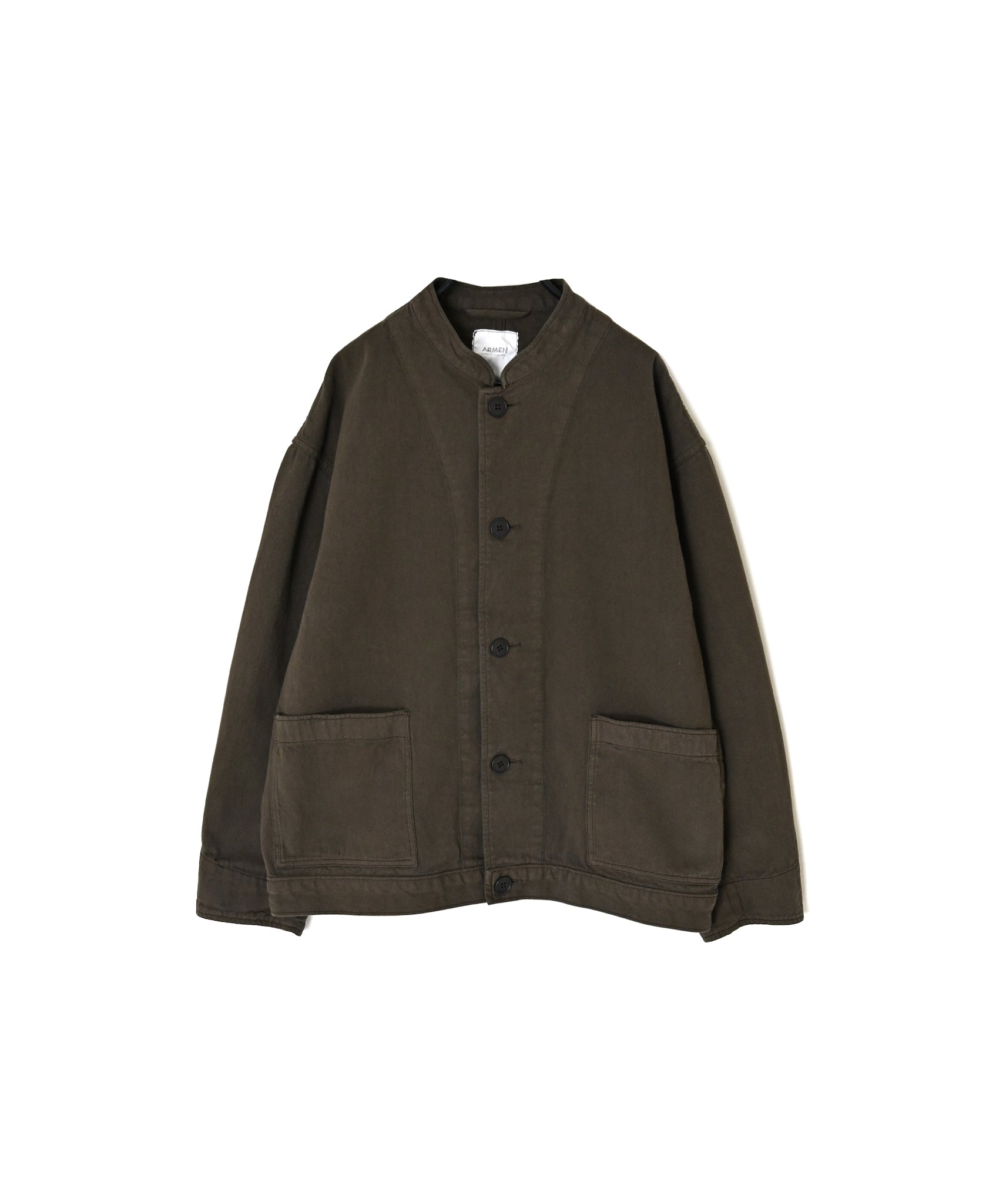 ISNAM2652CTD AUTOLOOM COTTON TWILL OVERDYE BANDED COLLAR JACKET