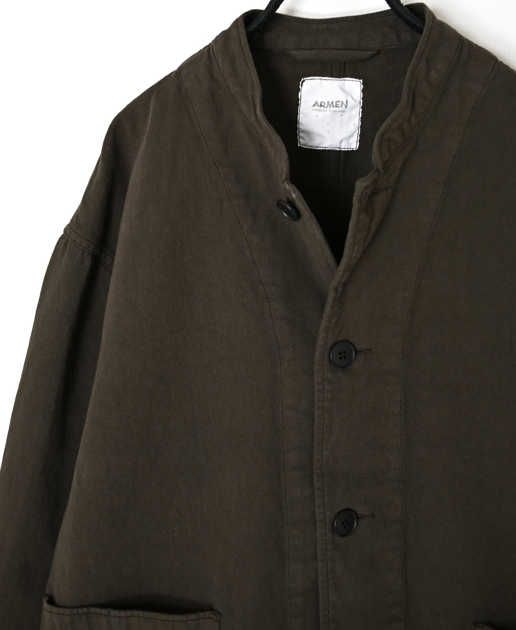 ISNAM2652CTD AUTOLOOM COTTON TWILL OVERDYE BANDED COLLAR JACKET