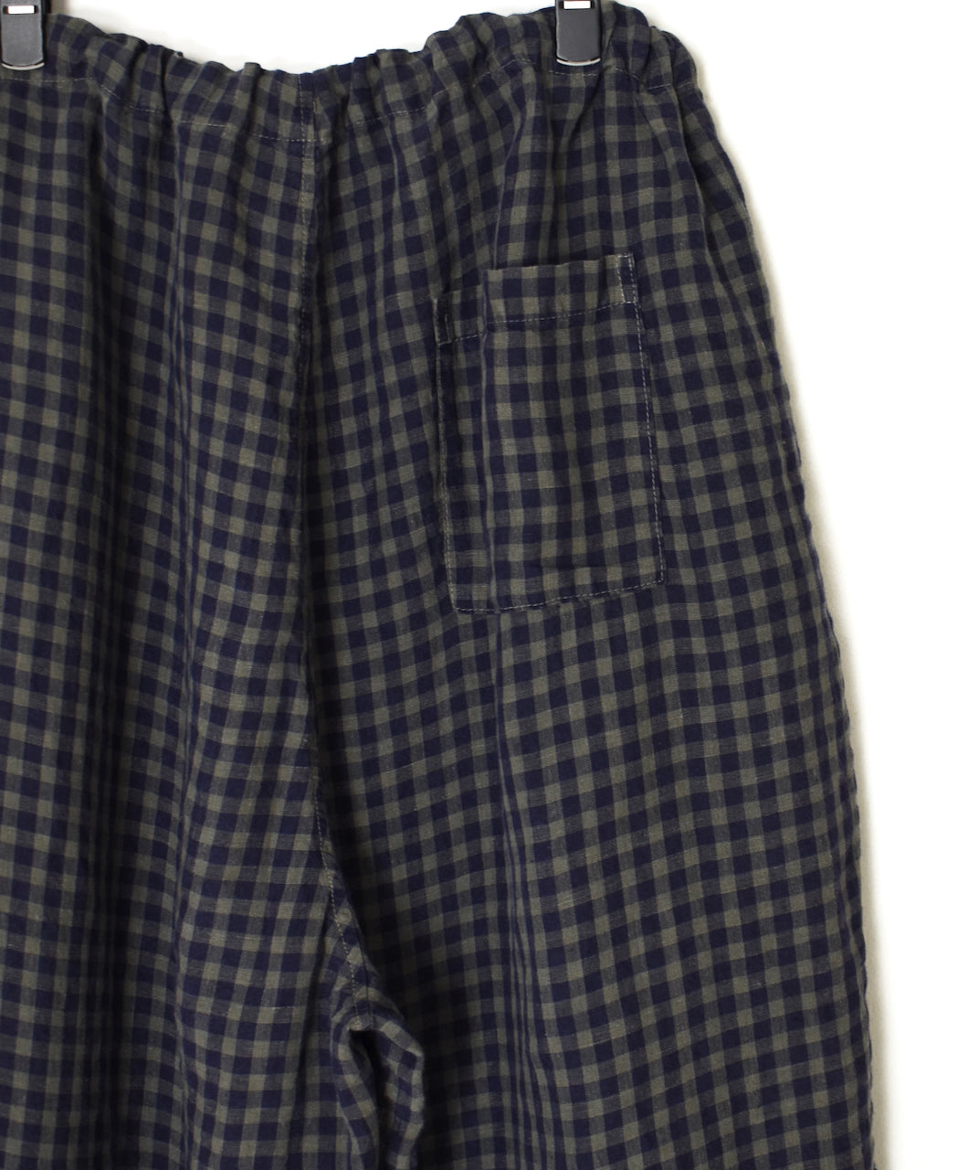 LNHT1713LC LINEN CHECK OVERDYE EASY PANTS