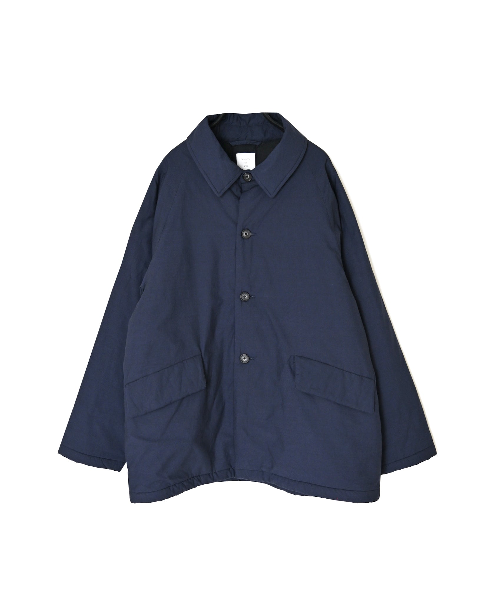 MDSH26521 PADDED 60s ORGANIC POPLIN PLAIN REGULAR COLLAR OVER HALF COAT