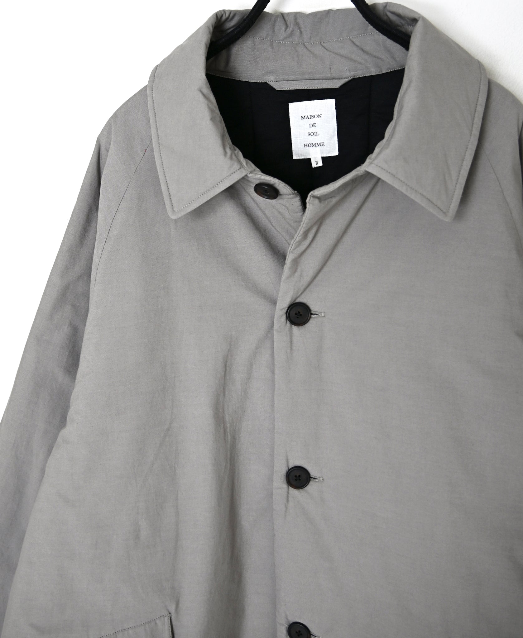 MDSH26521 PADDED 60s ORGANIC POPLIN PLAIN REGULAR COLLAR OVER HALF COAT