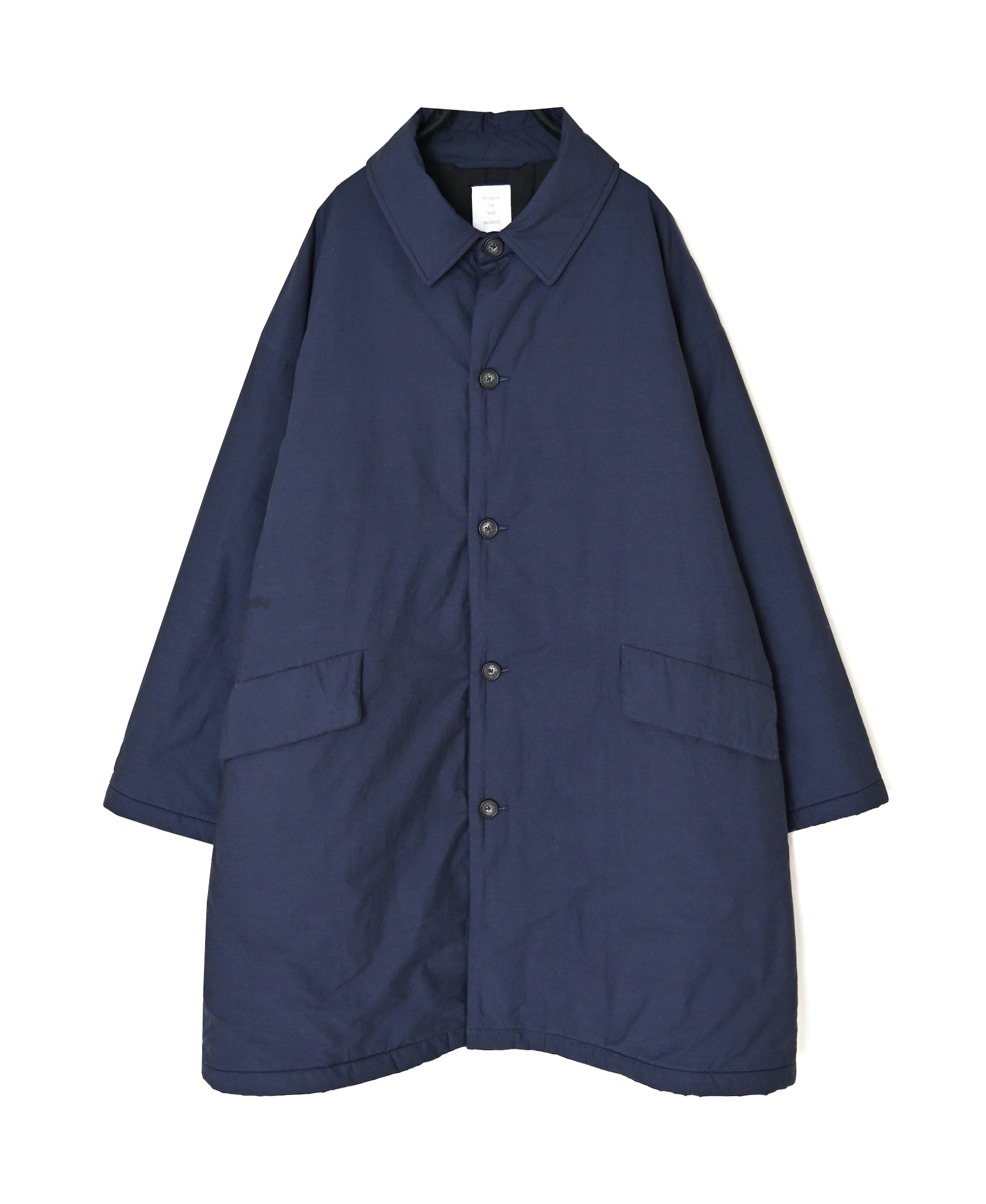 MDSH26522 PADDED 60s ORGANIC POPLIN PLAIN REGULAR COLLAR OVER COAT