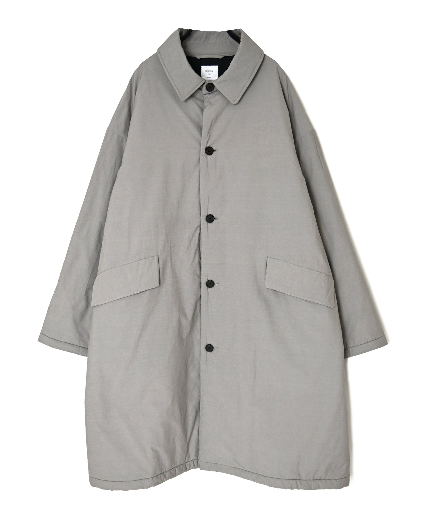 MDSH26522 PADDED 60s ORGANIC POPLIN PLAIN REGULAR COLLAR OVER COAT