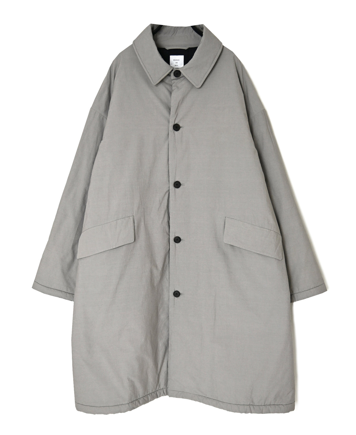 MDSH26522 PADDED 60s ORGANIC POPLIN PLAIN REGULAR COLLAR OVER COAT