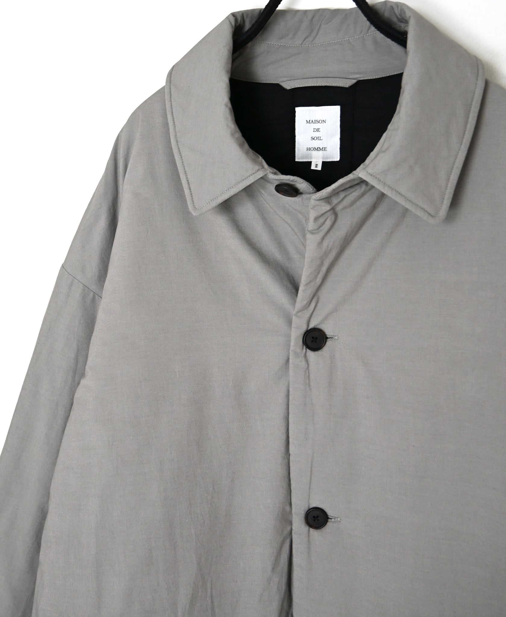 MDSH26522 PADDED 60s ORGANIC POPLIN PLAIN REGULAR COLLAR OVER COAT