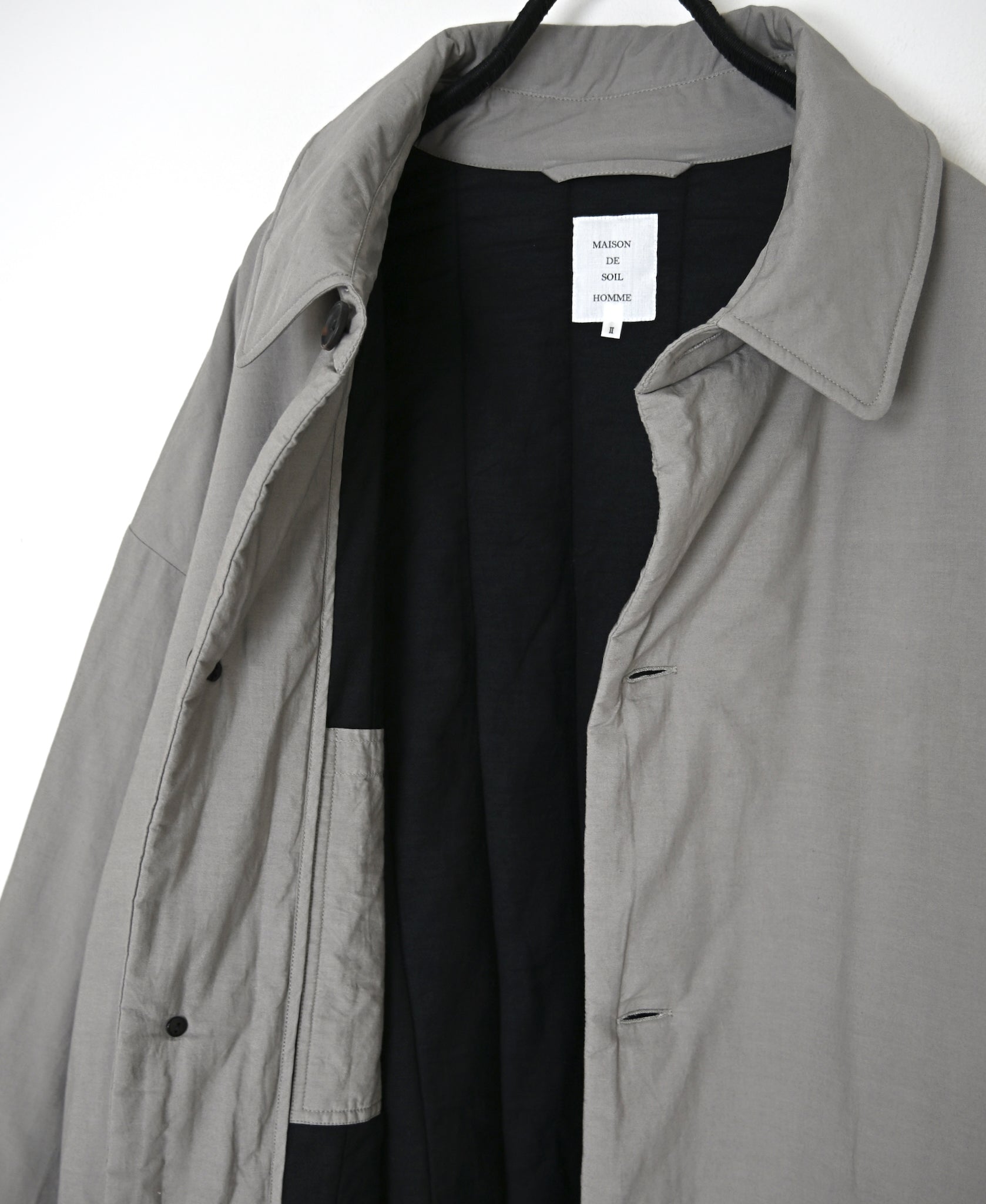 MDSH26522 PADDED 60s ORGANIC POPLIN PLAIN REGULAR COLLAR OVER COAT