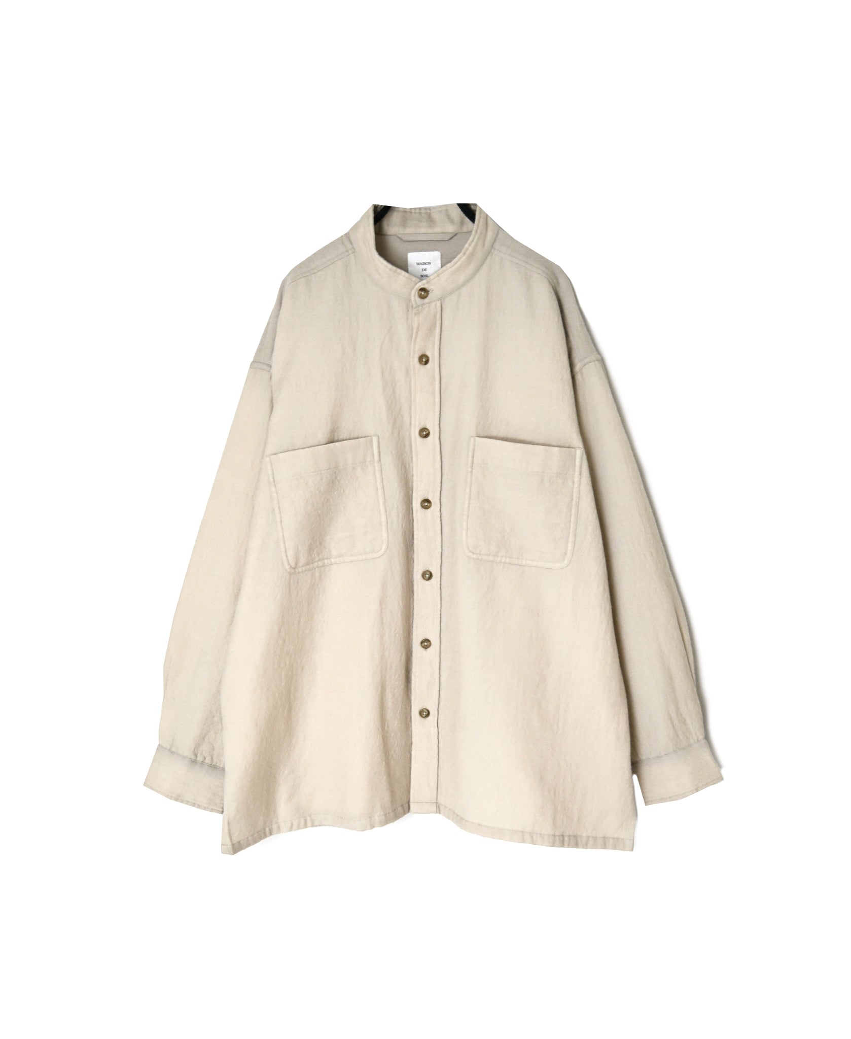 MDSH26531 BOILED WOOL PLAIN BANDED COLLAR JACKET