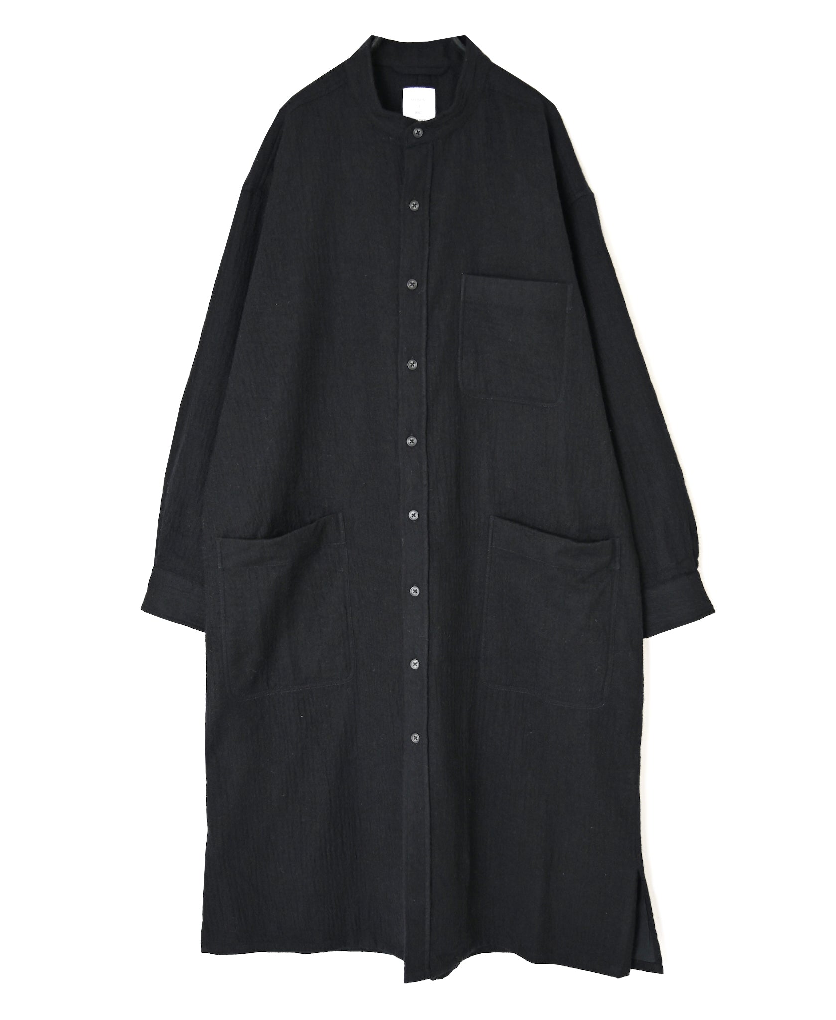 MDSH26532 BOILED WOOL PLAIN BANDED COLLAR COAT