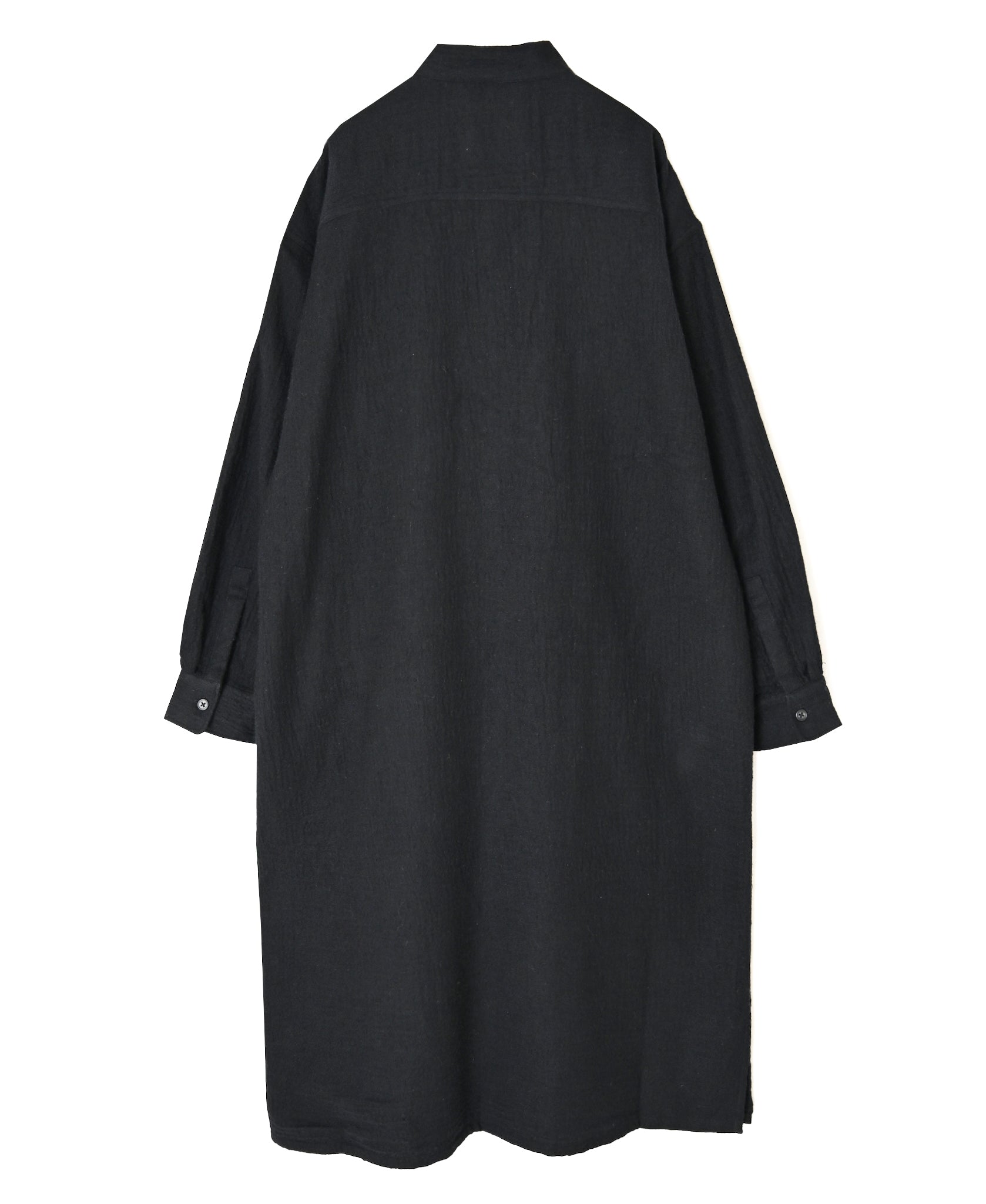 MDSH26532 BOILED WOOL PLAIN BANDED COLLAR COAT