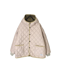 NAM2561PP PLAIN POLYESTER×PLAIN POLYESTER OVERSIZED HOODED JACKET WITH RIBBED CUFF