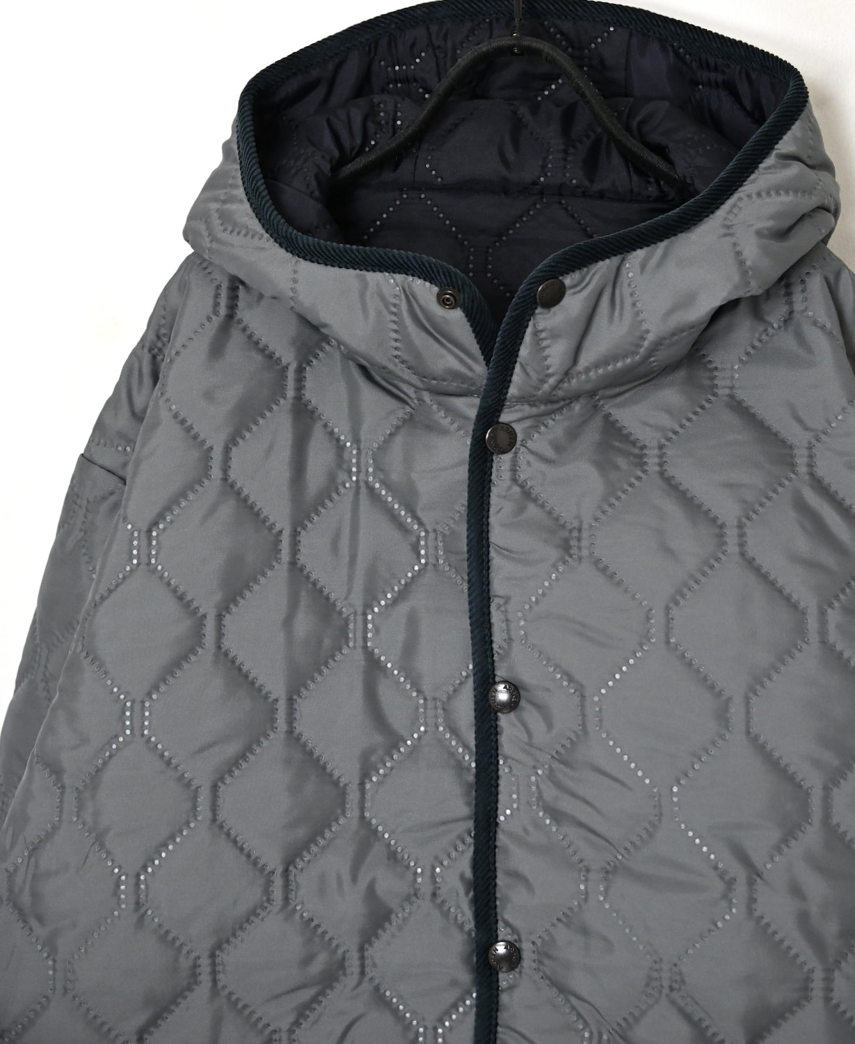 NAM2561PP PLAIN POLYESTER×PLAIN POLYESTER OVERSIZED HOODED JACKET WITH RIBBED CUFF