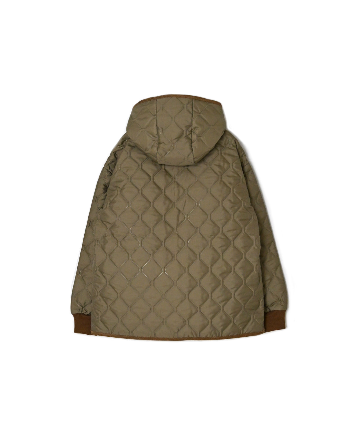 NAM2561PP PLAIN POLYESTER×PLAIN POLYESTER OVERSIZED HOODED JACKET WITH RIBBED CUFF