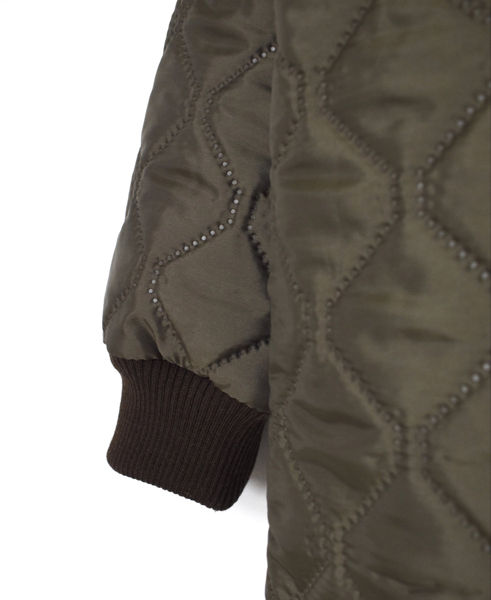 NAM2562PP PLAIN POLYESTER×PLAIN POLYESTER OVERSIZED MID-LENGTH HOODED COAT WITH RIBBED CUFF
