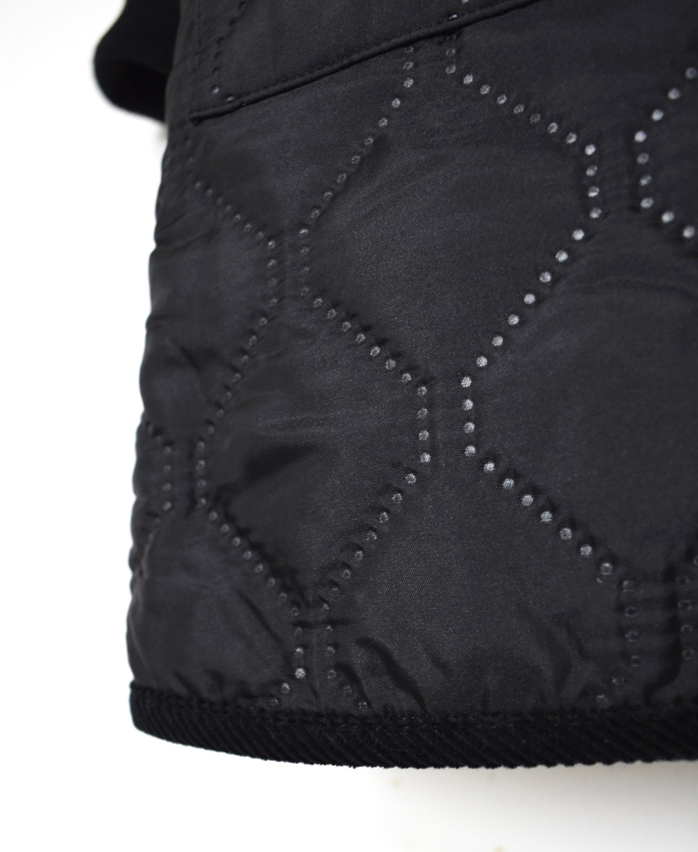 NAM2562PP PLAIN POLYESTER×PLAIN POLYESTER OVERSIZED MID-LENGTH HOODED COAT WITH RIBBED CUFF