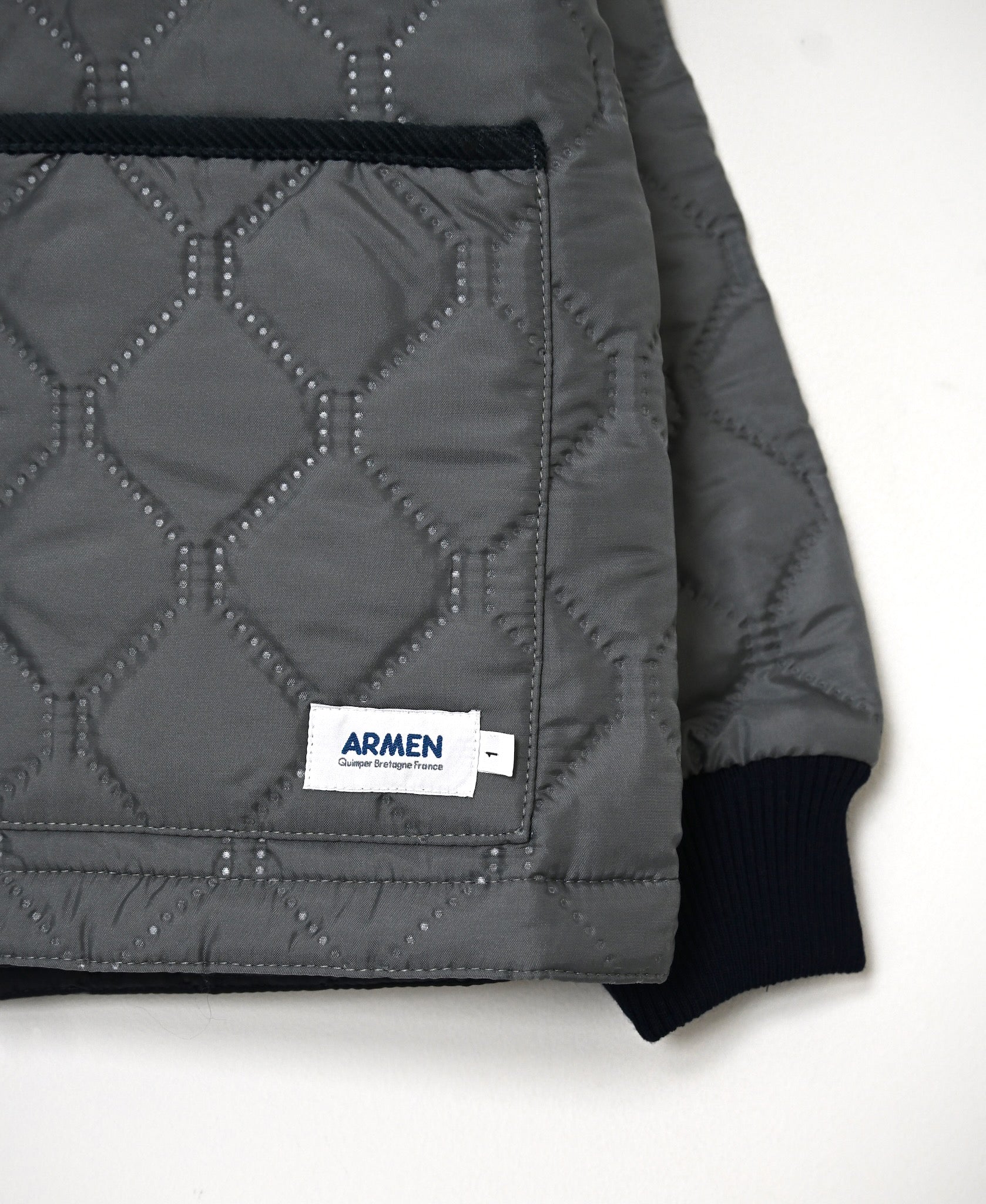 NAM2651PP POLYESTER × POLYESTER OVERSIZED NO COLLAR JACKET WITH RIBBED CUFF
