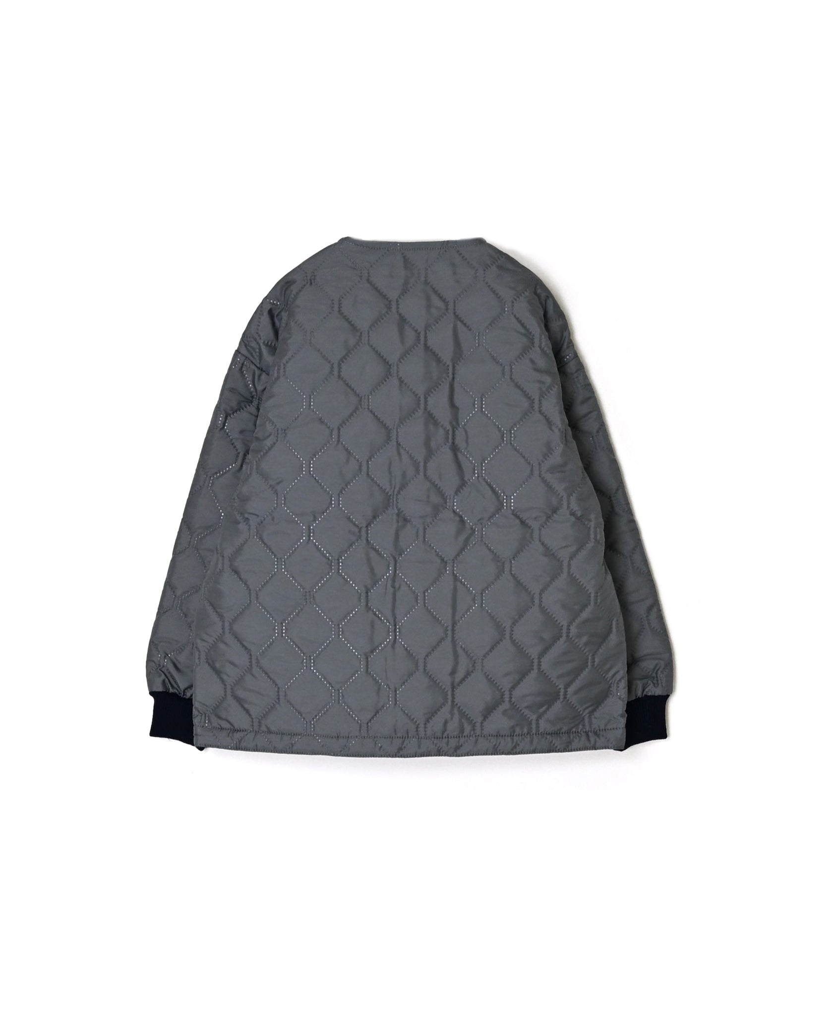 NAM2651PP POLYESTER × POLYESTER OVERSIZED NO COLLAR JACKET WITH RIBBED CUFF