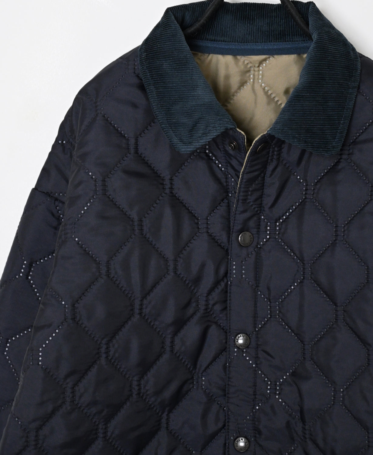 NAM2652PP POLYESTER × POLYESTER OVERSIZED STAND FALL COLLAR JACKET WITH RIBBED CUFF