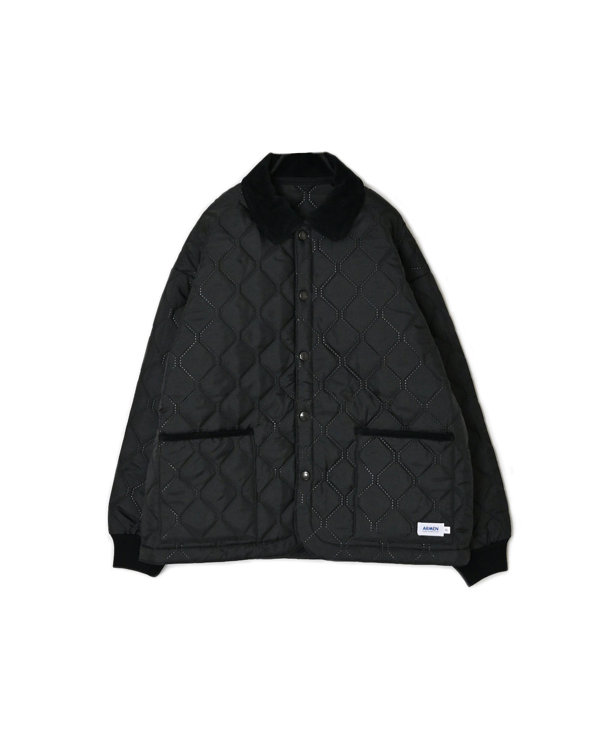 NAM2652PP POLYESTER × POLYESTER OVERSIZED STAND FALL COLLAR JACKET WITH RIBBED CUFF