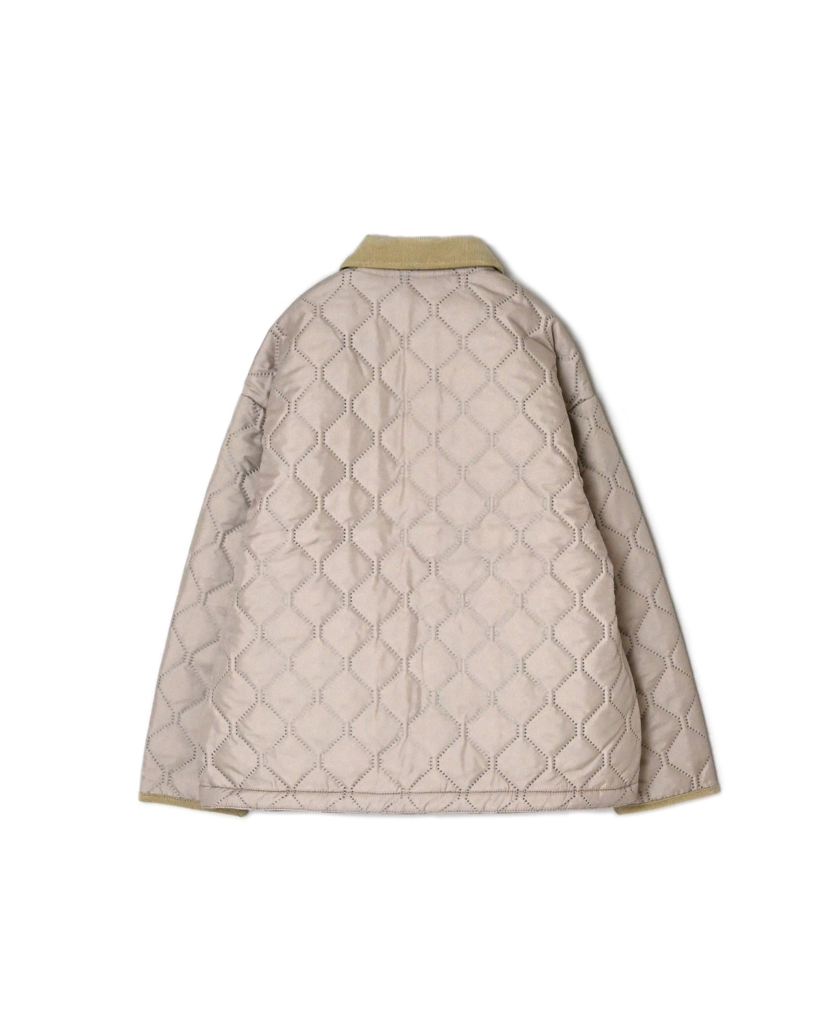 NAM2661 POLYESTER × FLEECE HEAT QUILT OVERSIZED STAND FALL COLLAR JACKET