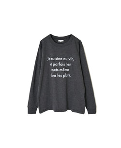NFA2351P48 "CUISINE" COTTON JERSEY CREW NECK OVERSIZE L/SL T-SHIRT WITH CUFF
