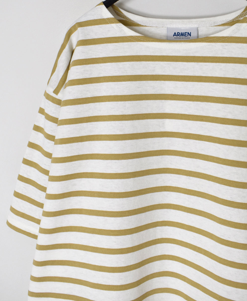 NLA2501 REGULAR STRIPE DROP SHOULDR S/SL BASQUE SHIRT