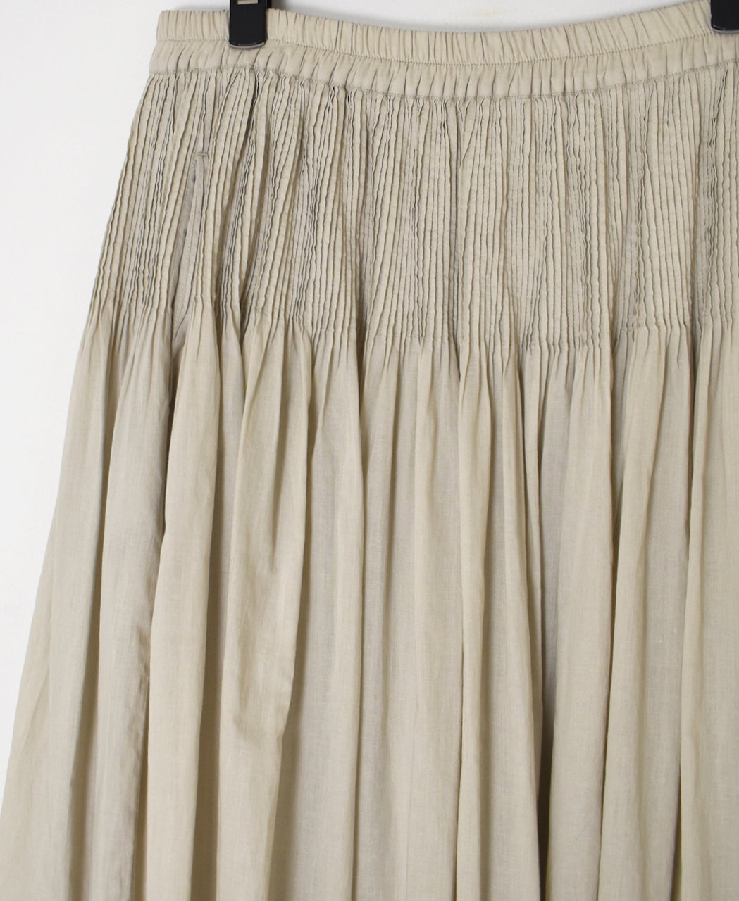 NMDS26245 80s ORGANIC COTTON VOILE MINI PINTUCK FLARED SKIRT