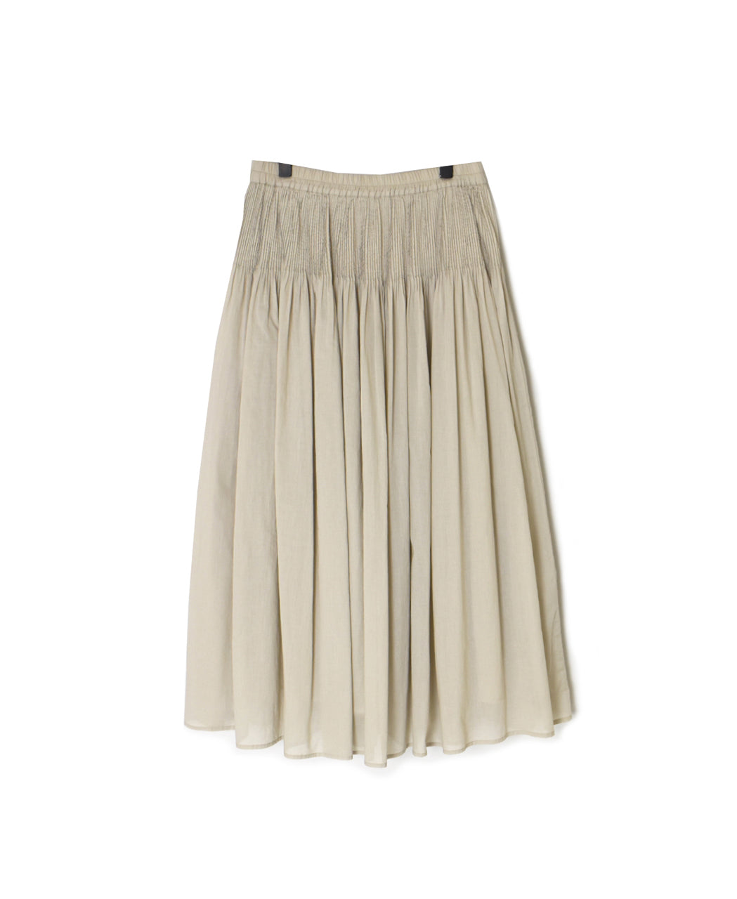 NMDS26245 80s ORGANIC COTTON VOILE MINI PINTUCK FLARED SKIRT