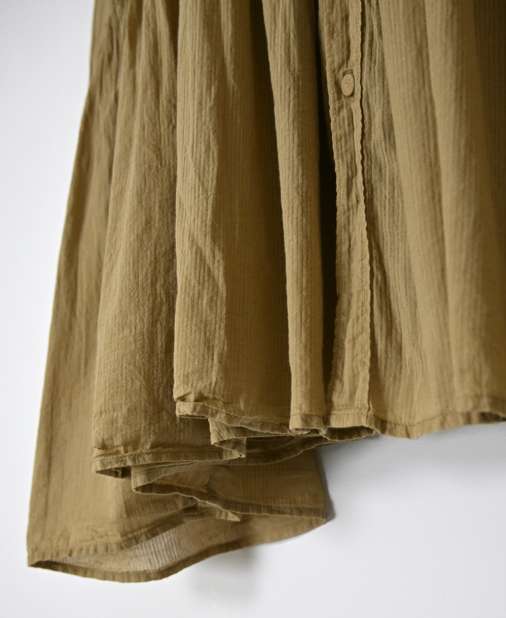 NMDS26512D 80s ORGANIC VOILE STRIPE (OVERDYE) MINI PINTUCK BANDED SHIRT