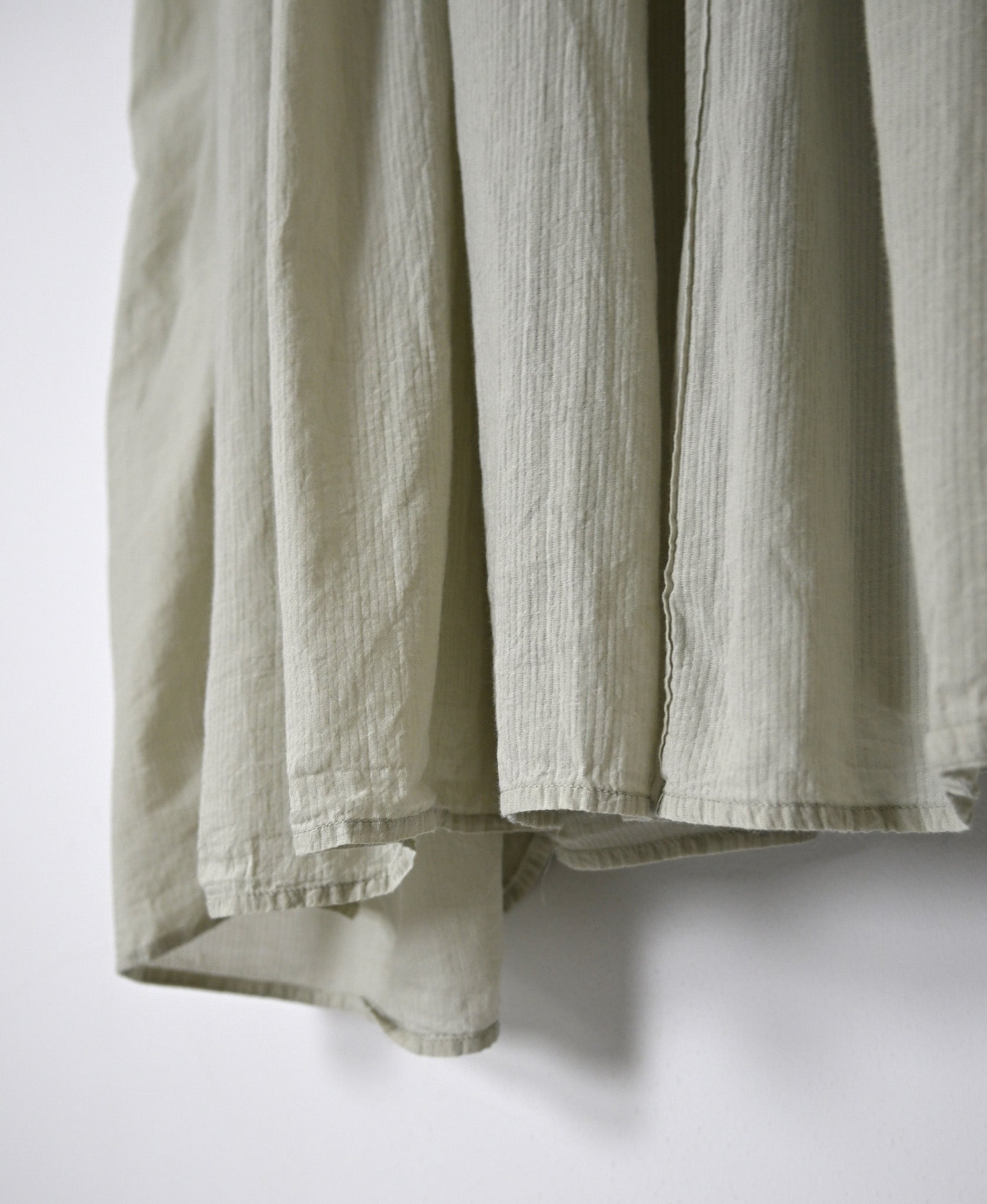 NMDS26514D 80s ORGANIC VOILE STRIPE (OVERDYE) BANDED SHIRT DRESS WITH MINI PINTUCK