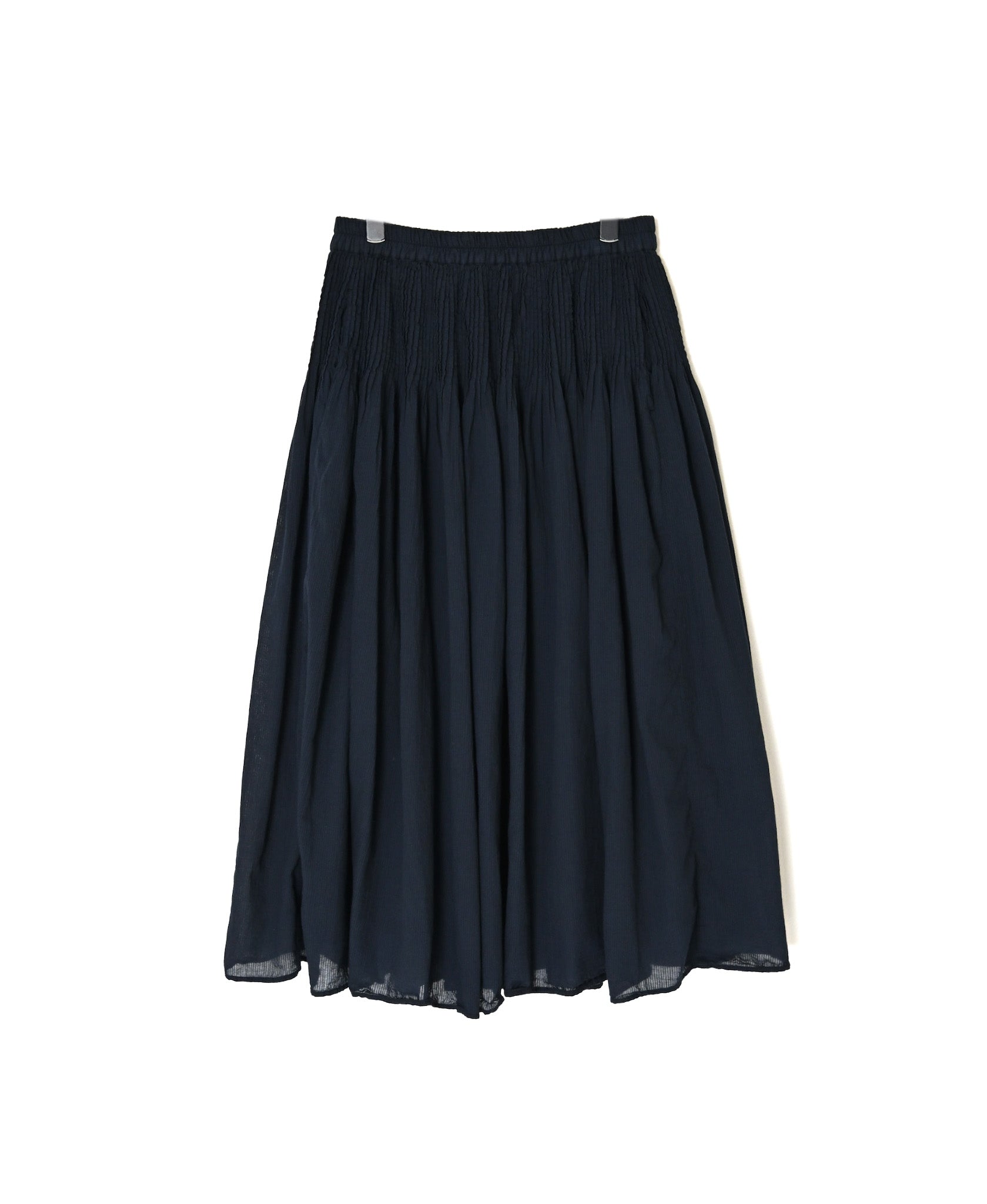NMDS26515D 80s ORGANIC VOILE STRIPE (OVERDYE) MINI PINTUCK FLARED SKIRT