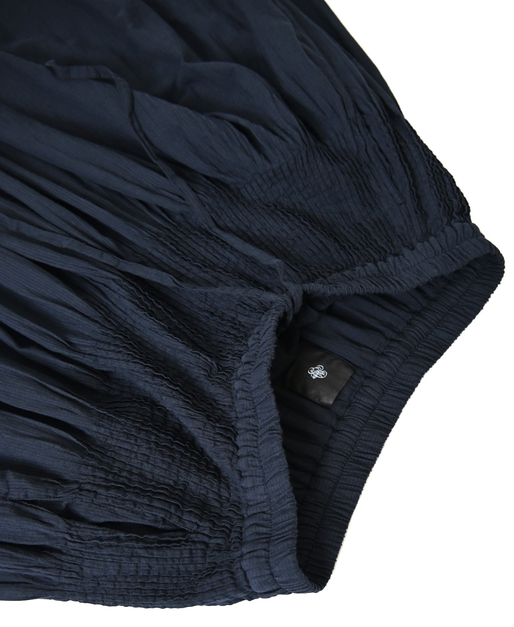 NMDS26515D 80s ORGANIC VOILE STRIPE (OVERDYE) MINI PINTUCK FLARED SKIRT