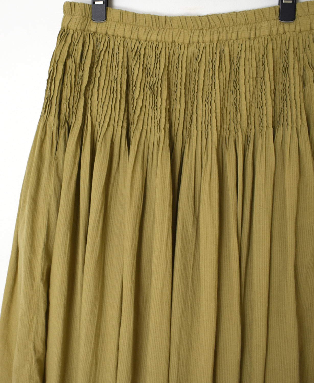 NMDS26515D 80s ORGANIC VOILE STRIPE (OVERDYE) MINI PINTUCK FLARED SKIRT
