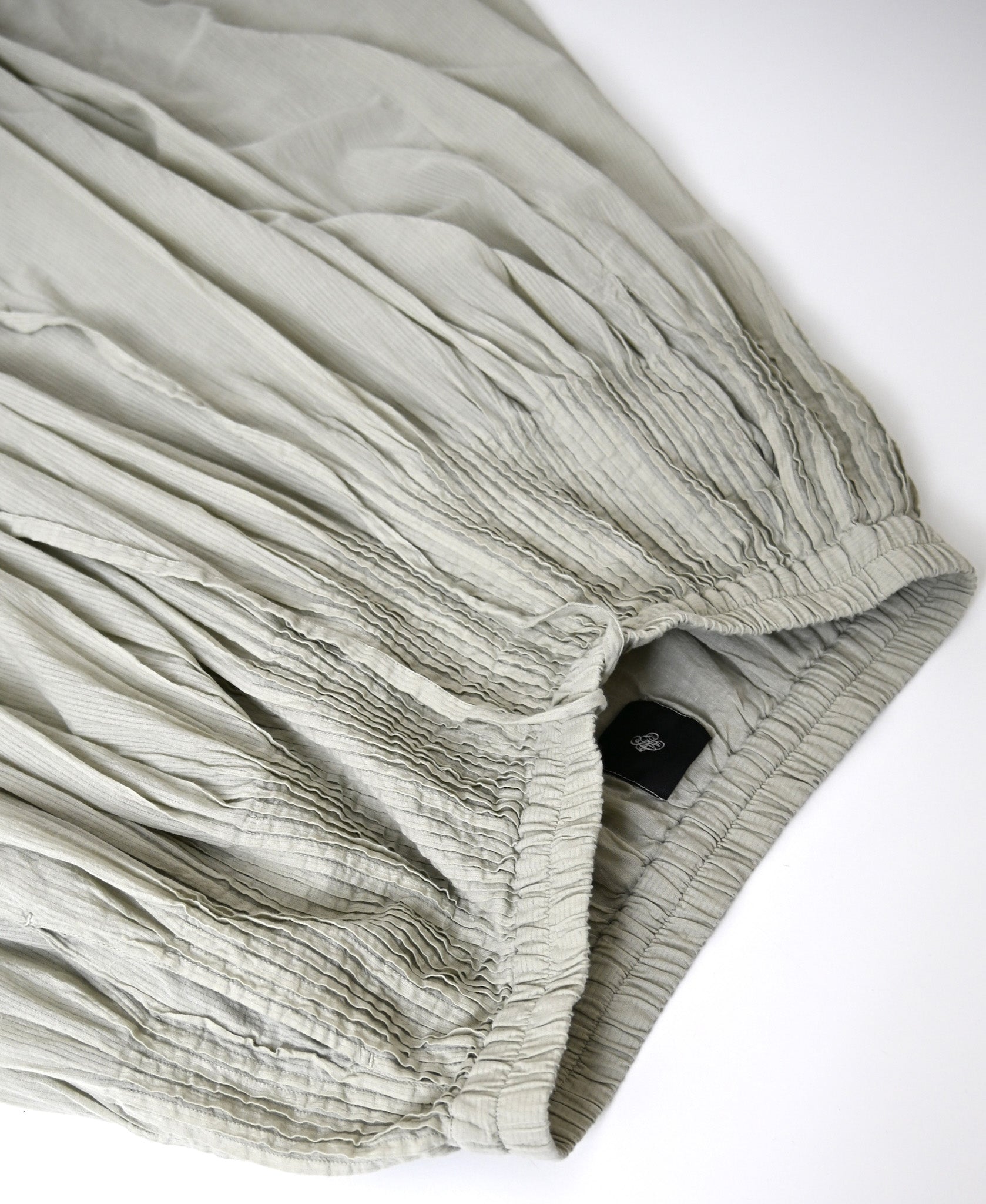 NMDS26515D 80s ORGANIC VOILE STRIPE (OVERDYE) MINI PINTUCK FLARED SKIRT