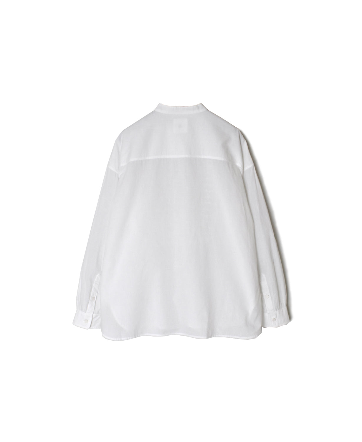 NMDS26521 60s ORGANIC CAMBRIC WITH EMB BANDED COLLAR PINTUCK & EMB SHIRT