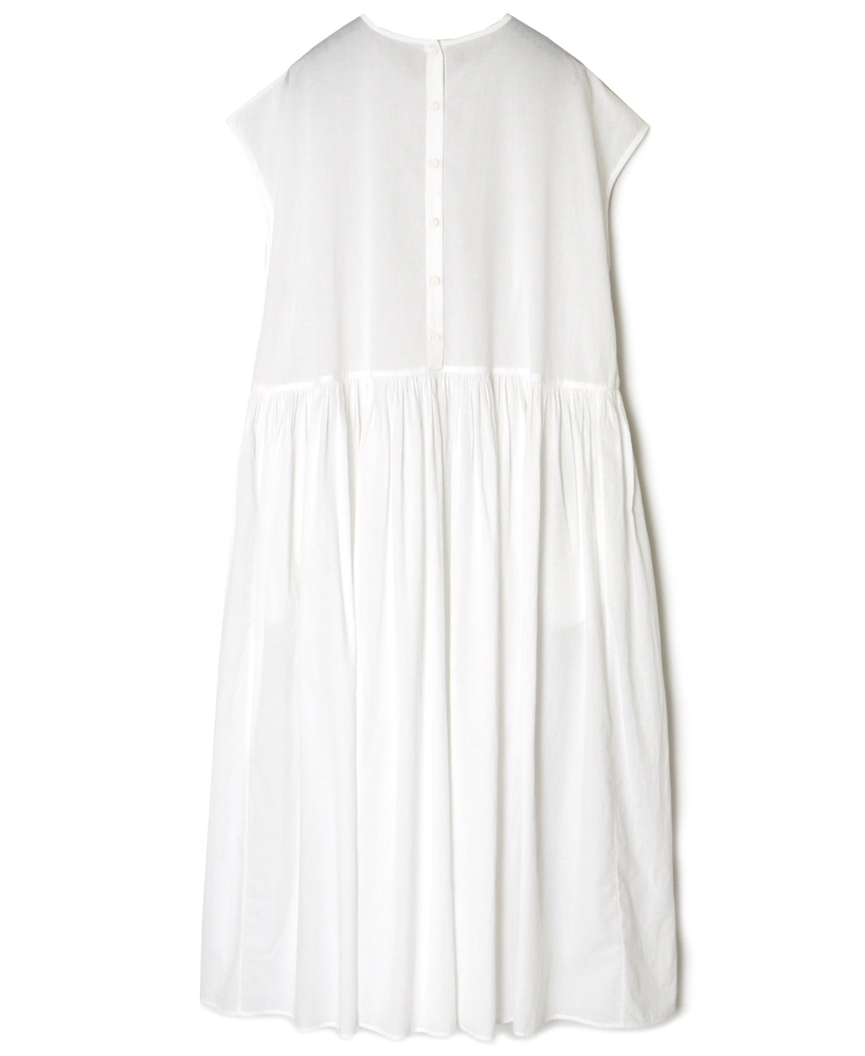 NMDS26523 60s ORGANIC CAMBRIC WITH EMB FRENCH/SL BACK OPENING DRESS