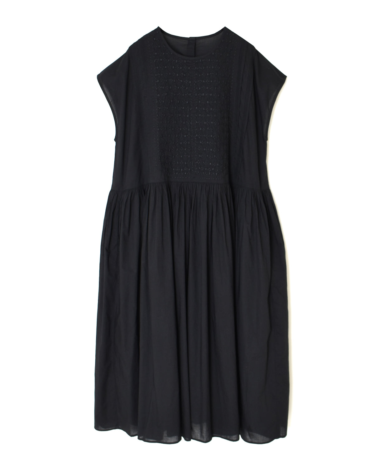 NMDS26523 60s ORGANIC CAMBRIC WITH EMB FRENCH/SL BACK OPENING DRESS