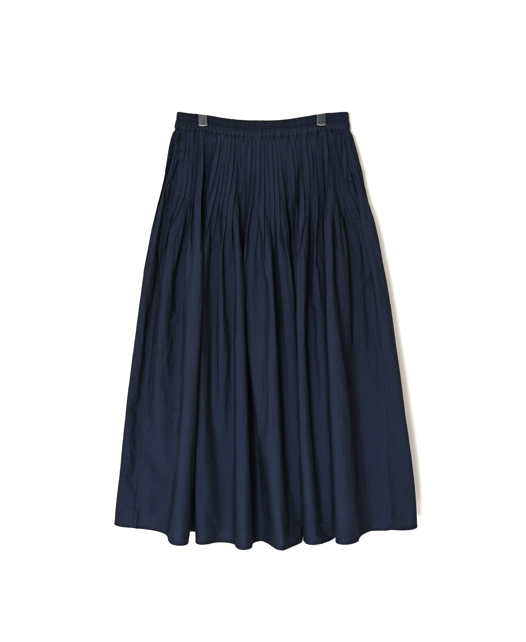NMDS26535 60s ORGANIC POPLIN PLAIN PINTUCK FLARED SKIRT