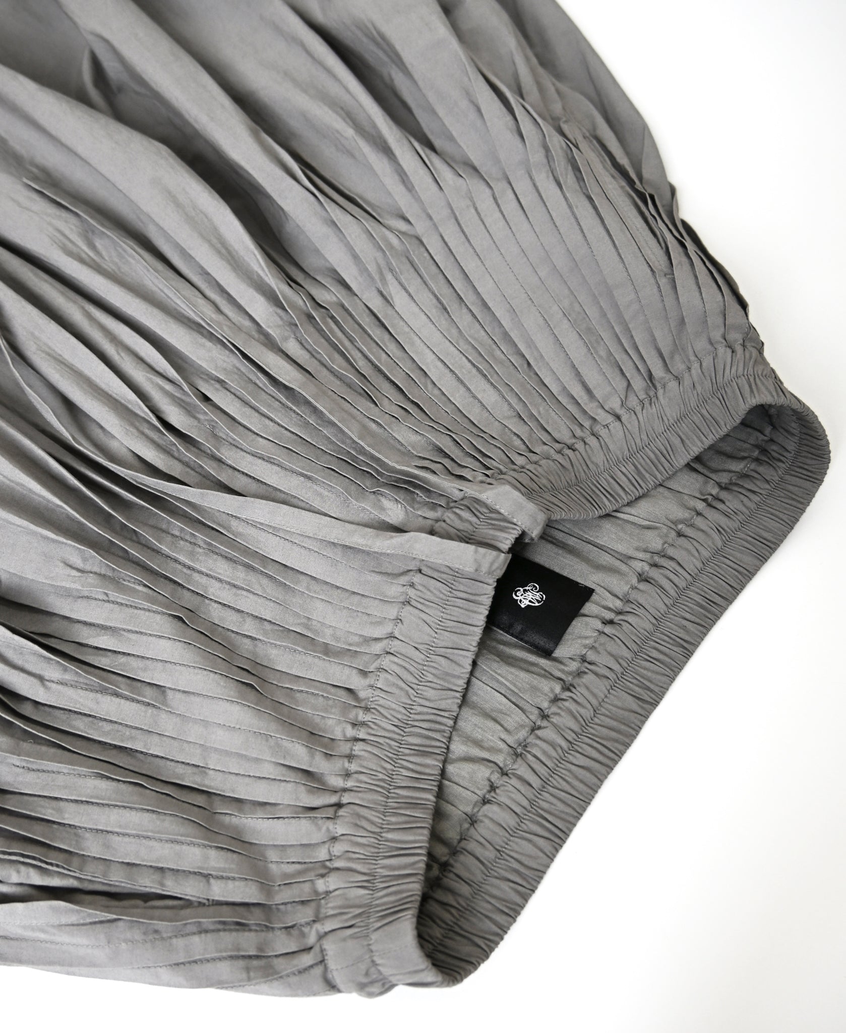NMDS26535 60s ORGANIC POPLIN PLAIN PINTUCK FLARED SKIRT