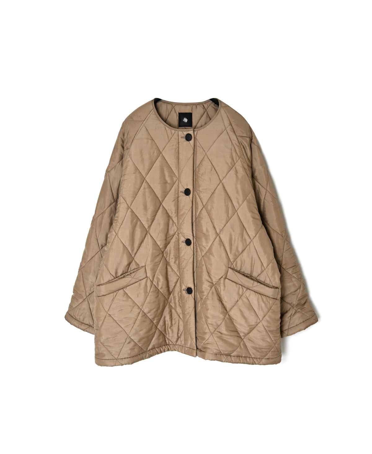 NMDS26551 BANGALORE SILK PLAIN PADDED C-NECK SHORT COAT