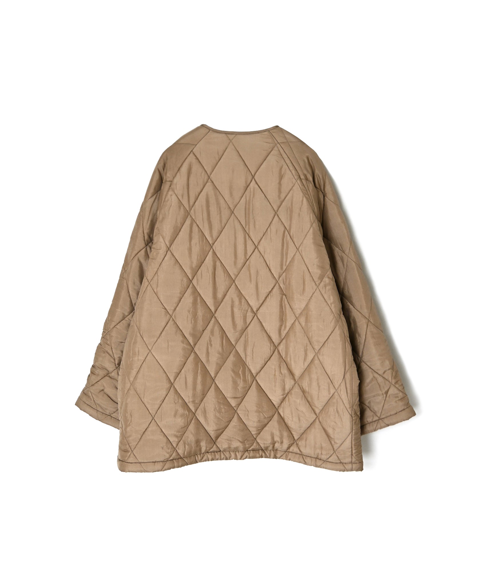 NMDS26551 BANGALORE SILK PLAIN PADDED C-NECK SHORT COAT
