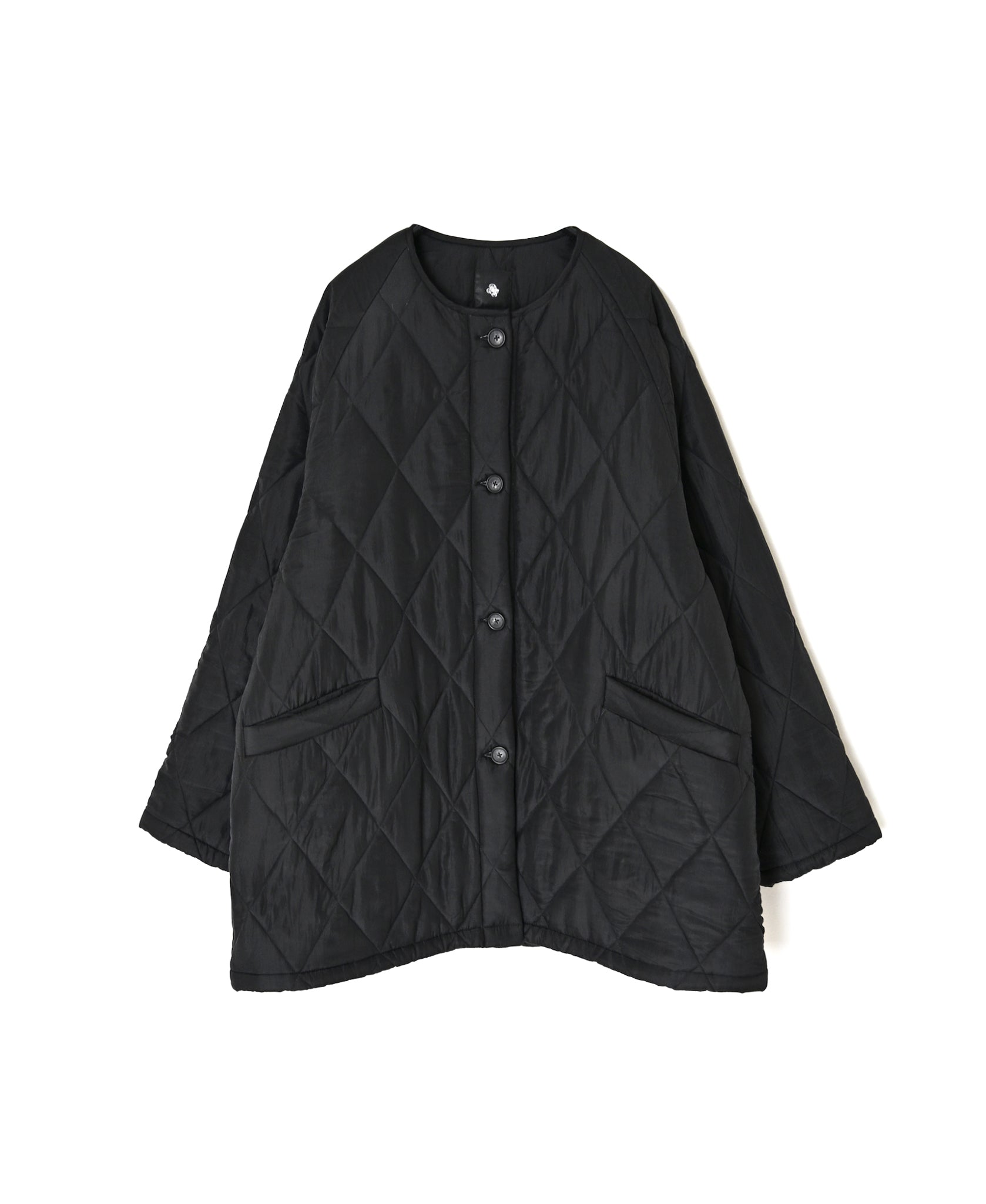 NMDS26551 BANGALORE SILK PLAIN PADDED C-NECK SHORT COAT