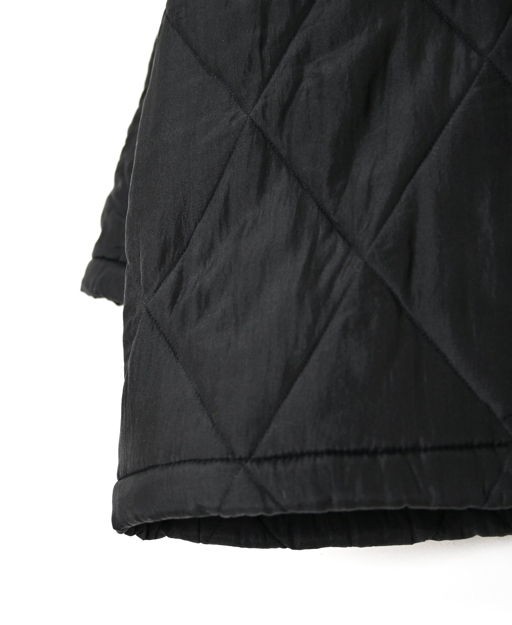 NMDS26551 BANGALORE SILK PLAIN PADDED C-NECK SHORT COAT