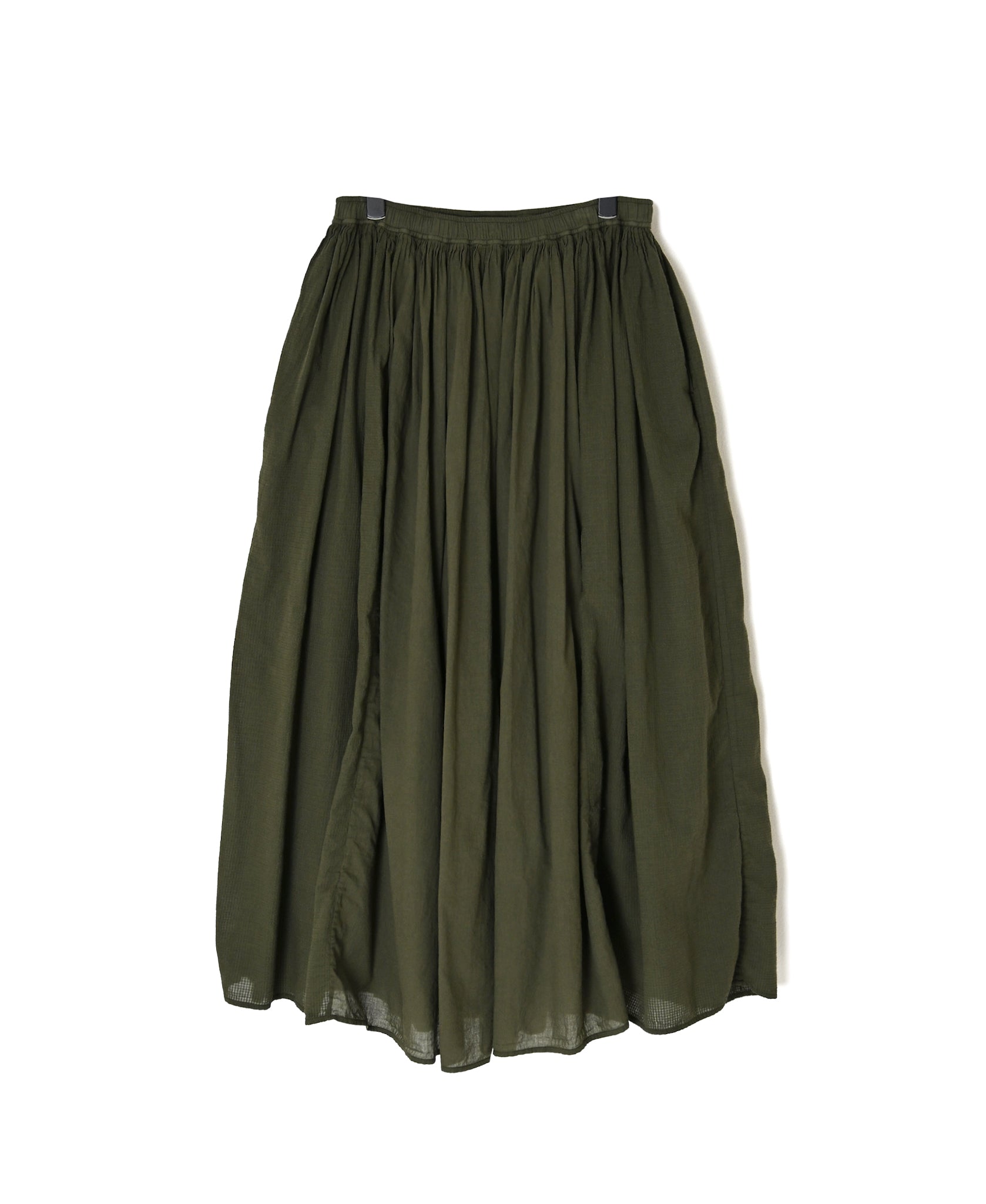 NMDS26605D ORGANIC MICRO CHK&VOILE PLAIN PATCHWORK OVERDYE RAJASTHAN GATHERED SKIRT